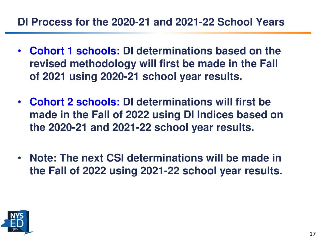 di process for the 2020 21 and 2021 22 school