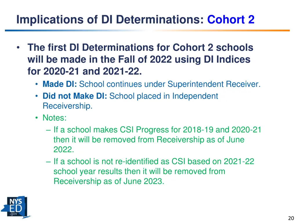 implications of di determinations cohort 2