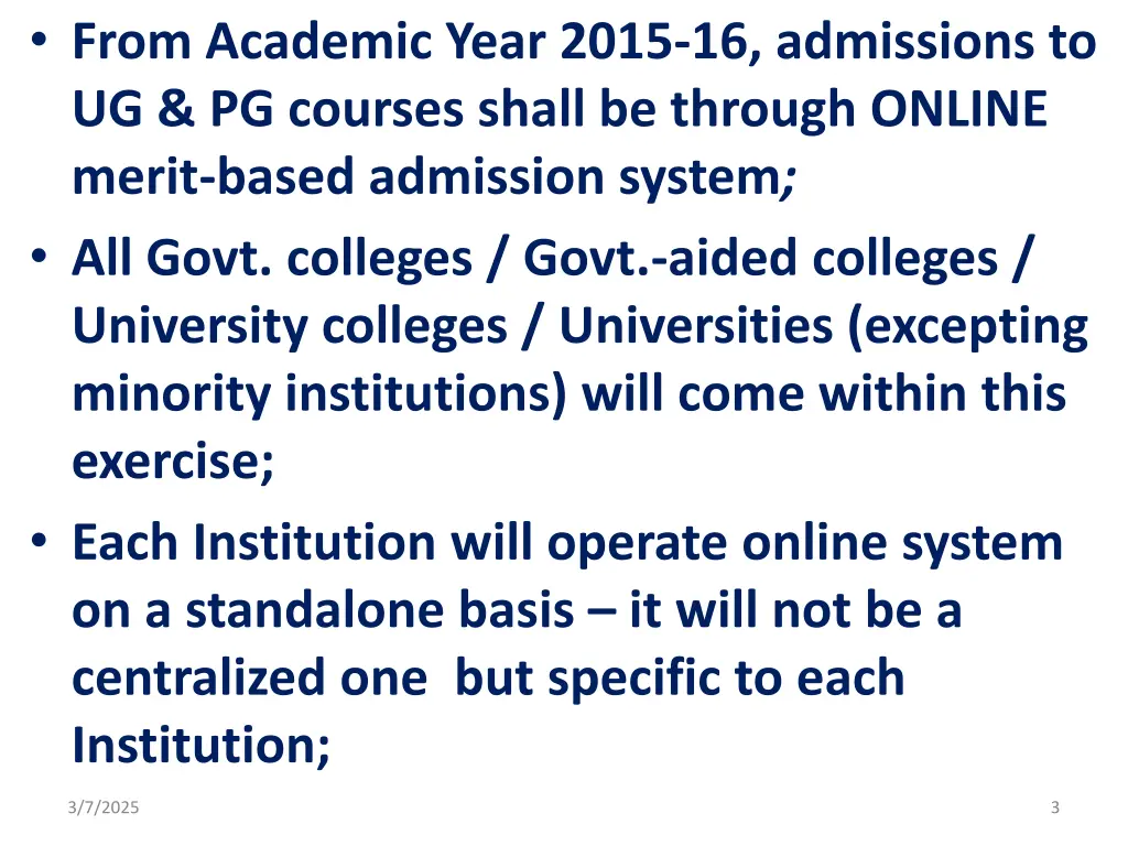 from academic year 2015 16 admissions