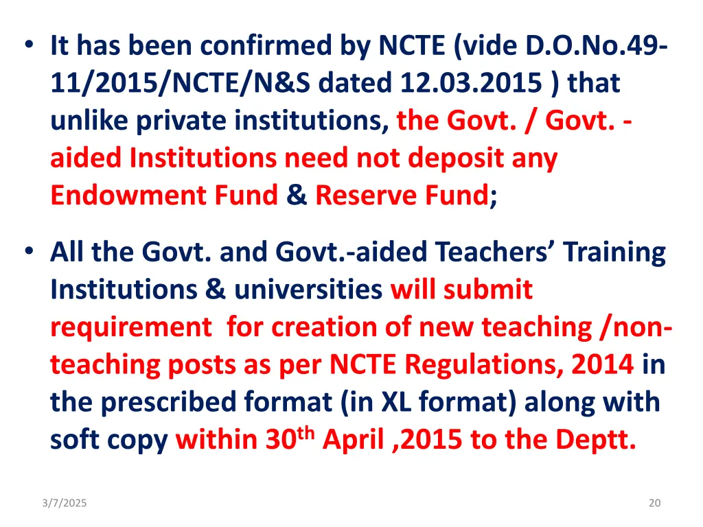 it has been confirmed by ncte vide