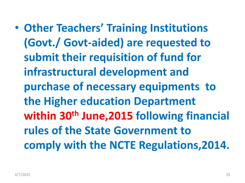 other teachers training institutions govt govt