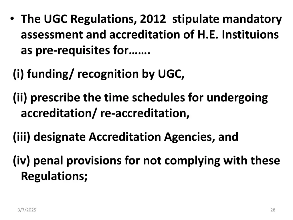 the ugc regulations 2012 stipulate mandatory