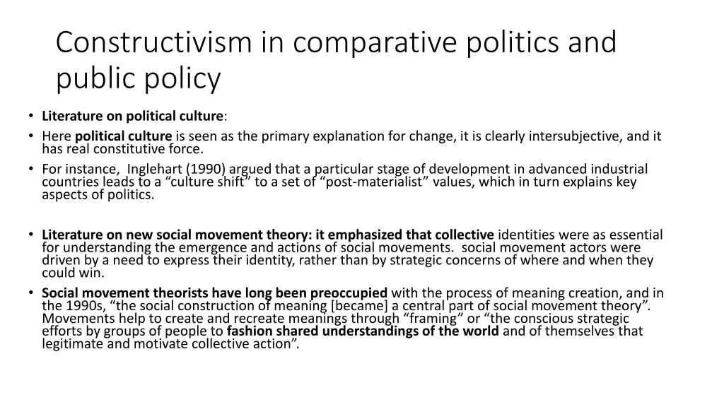 constructivism in comparative politics and public 1