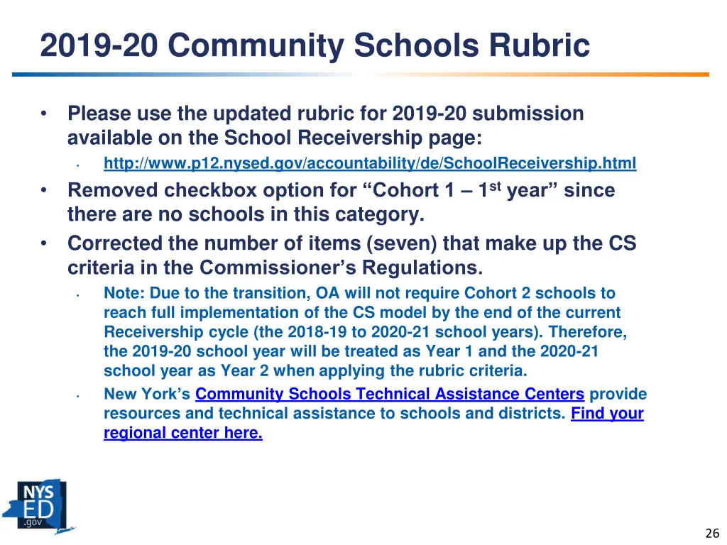 2019 20 community schools rubric