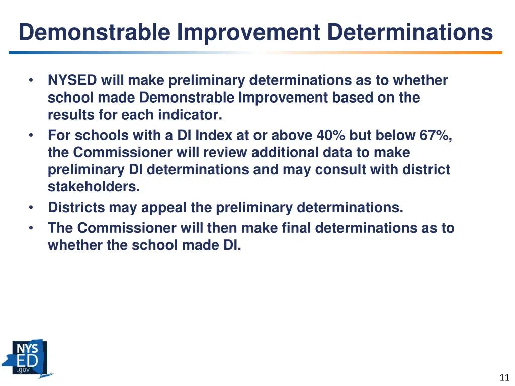 demonstrable improvement determinations