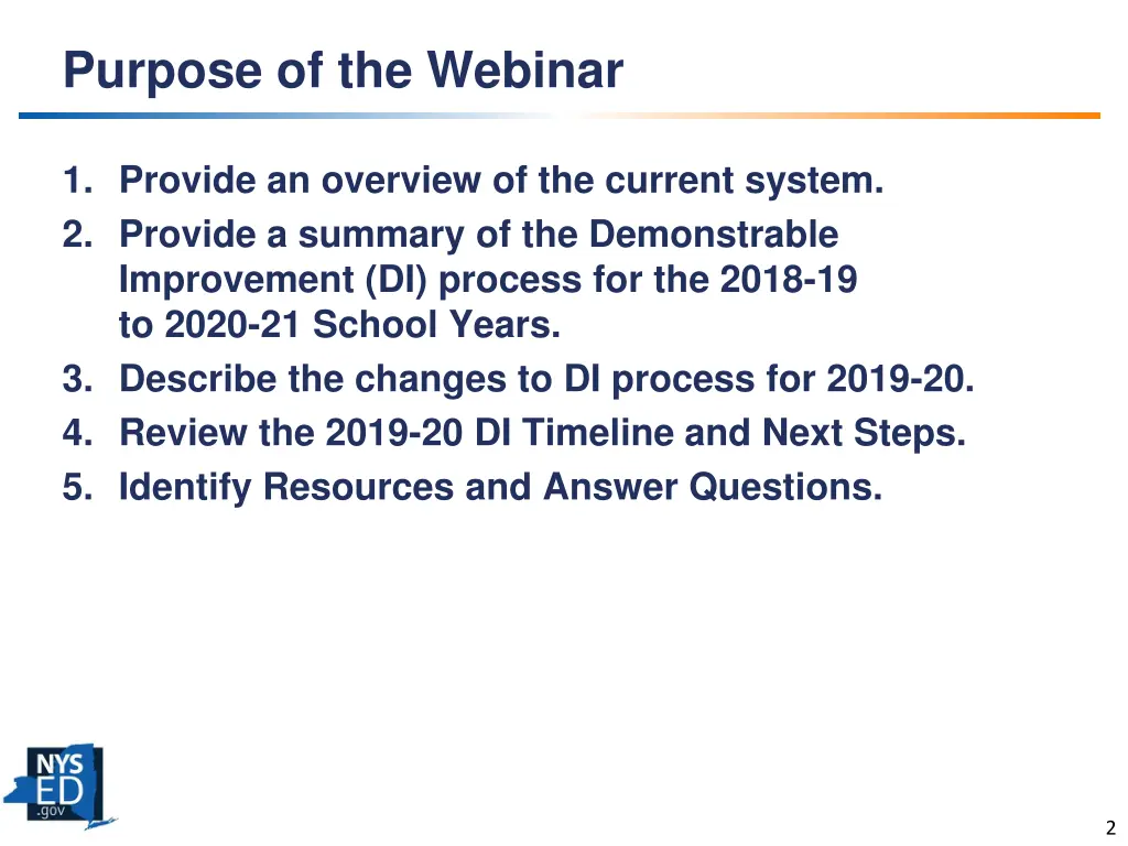 purpose of the webinar