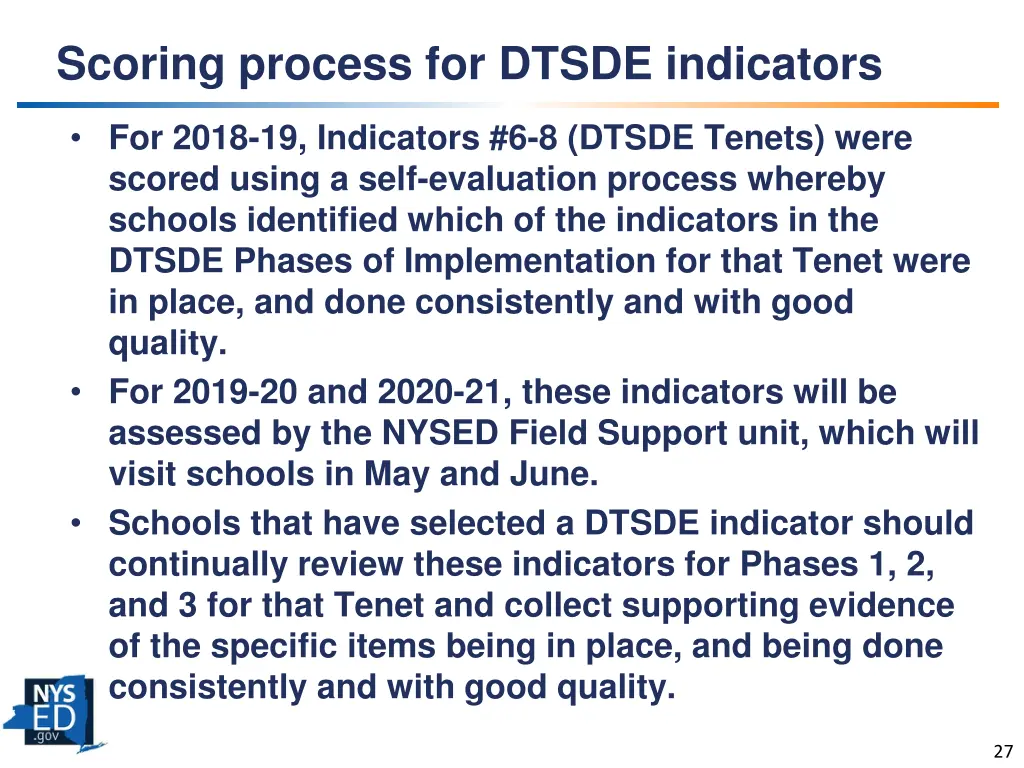 scoring process for dtsde indicators
