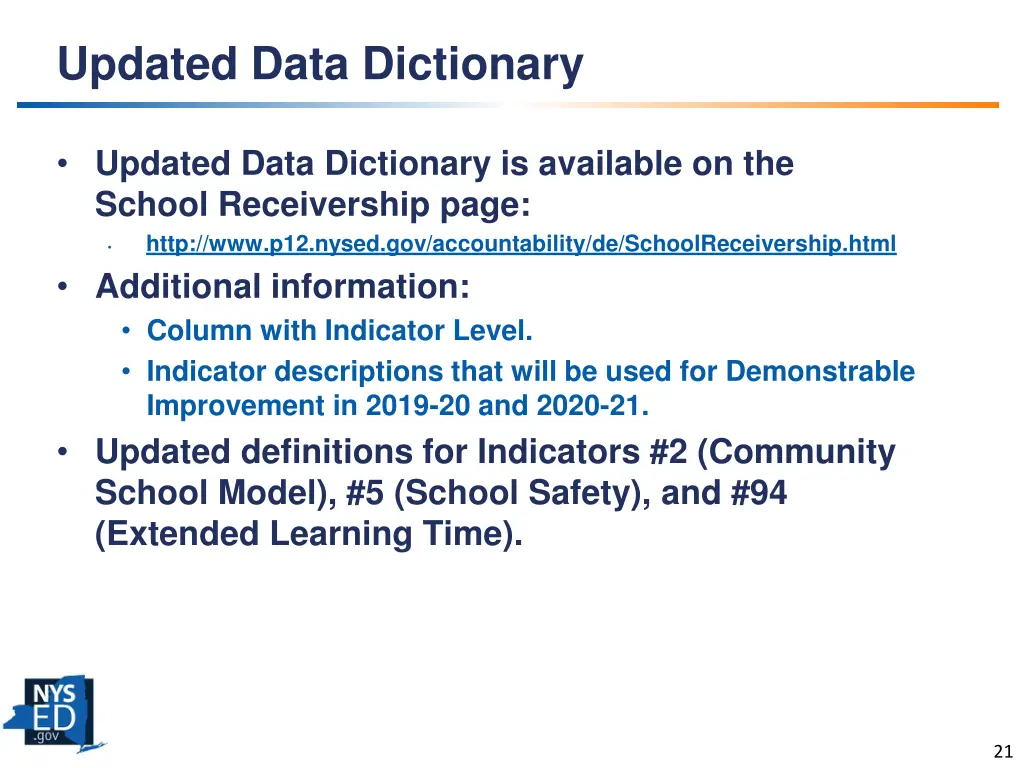 updated data dictionary