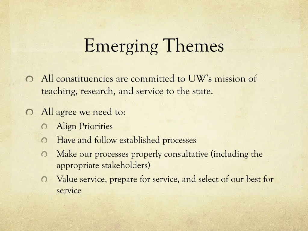 emerging themes