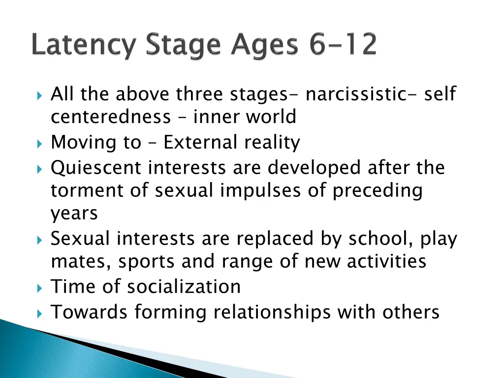 all the above three stages narcissistic self