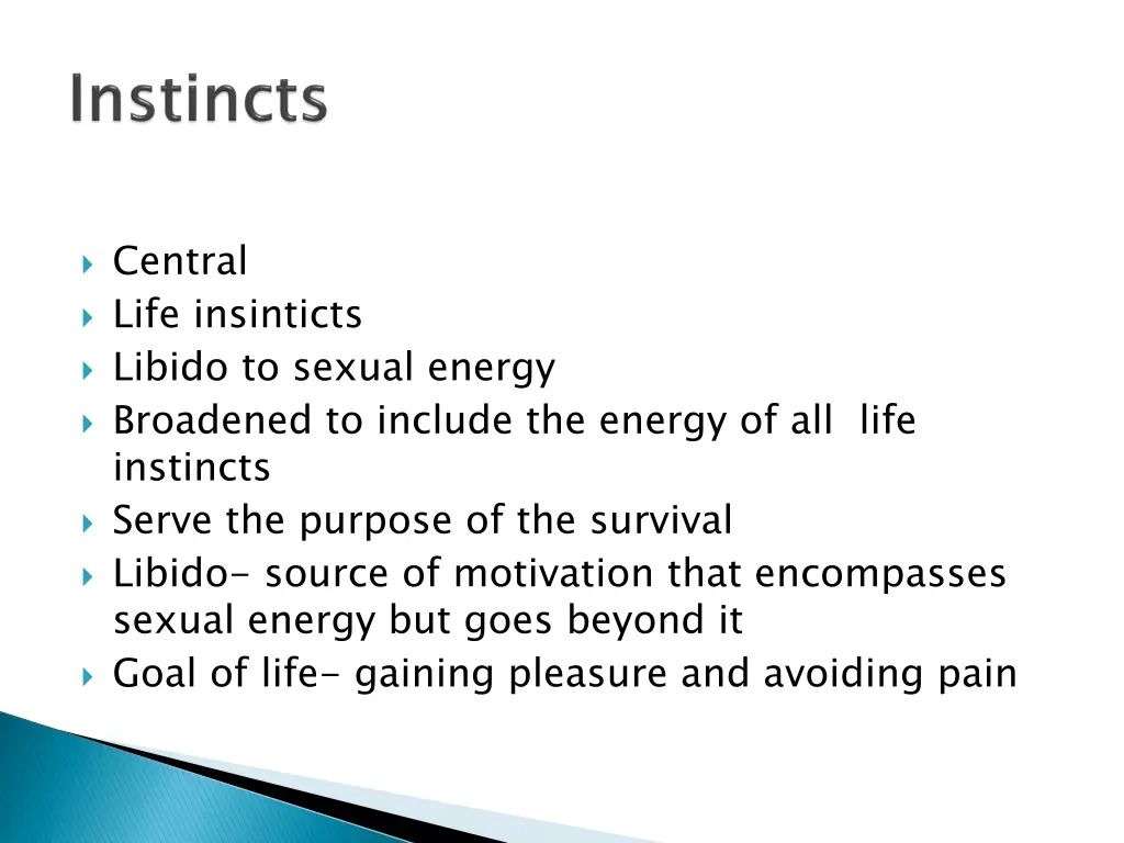 central life insinticts libido to sexual energy