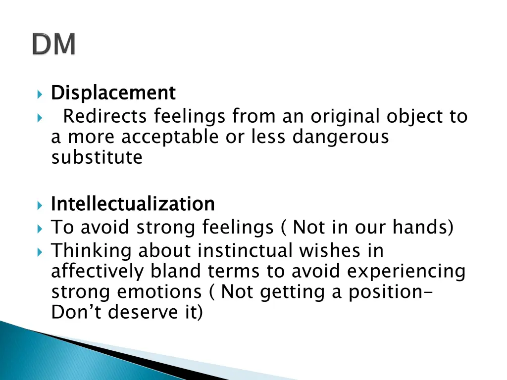 displacement redirects feelings from an original