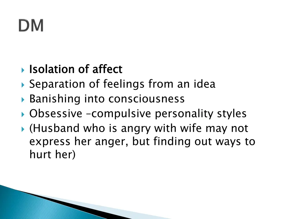isolation of affect separation of feelings from