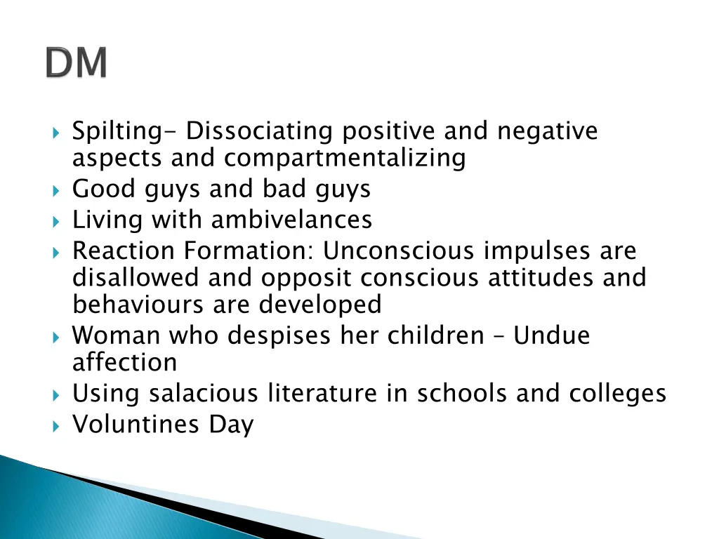 spilting dissociating positive and negative