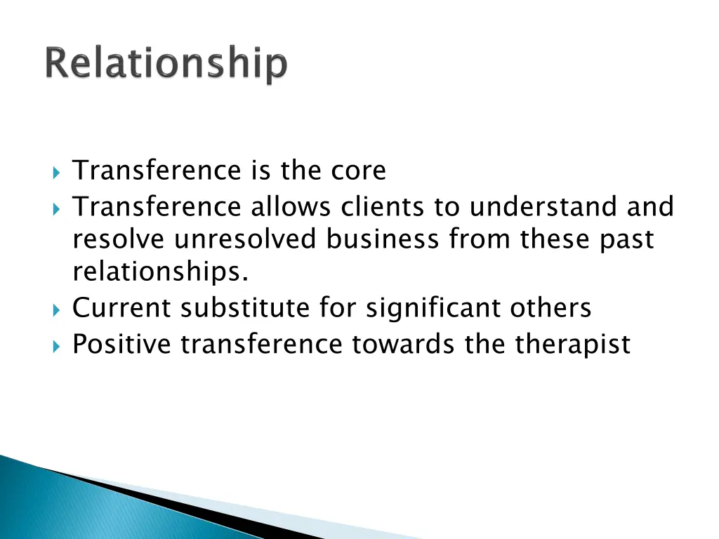 transference is the core transference allows