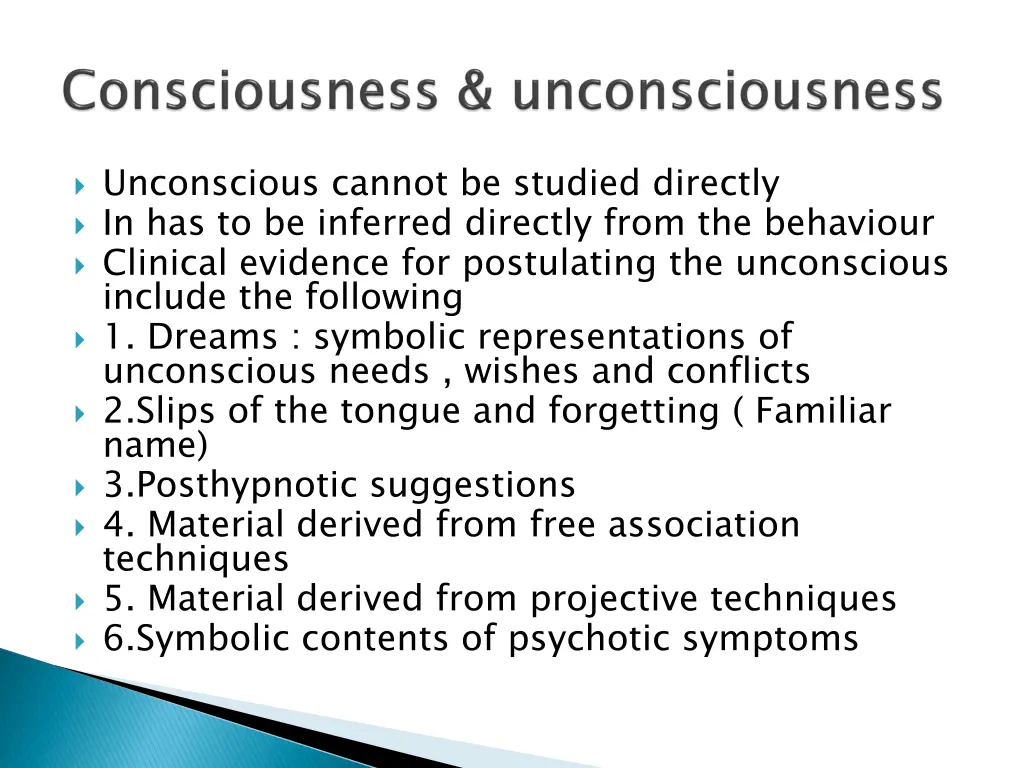 unconscious cannot be studied directly