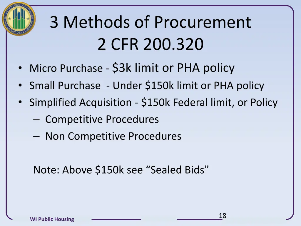 3 methods of procurement 2 cfr 200 320