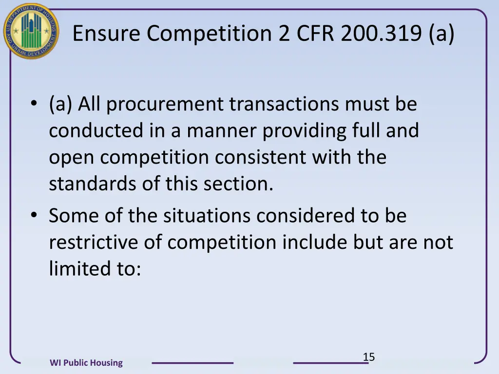 ensure competition 2 cfr 200 319 a