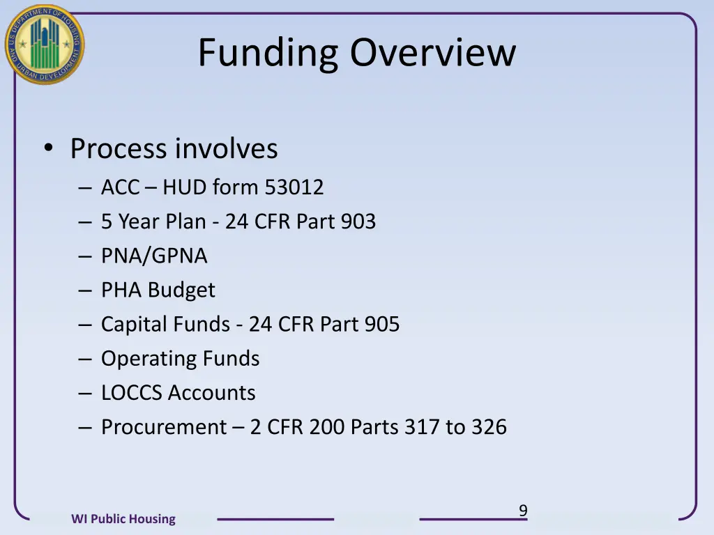 funding overview
