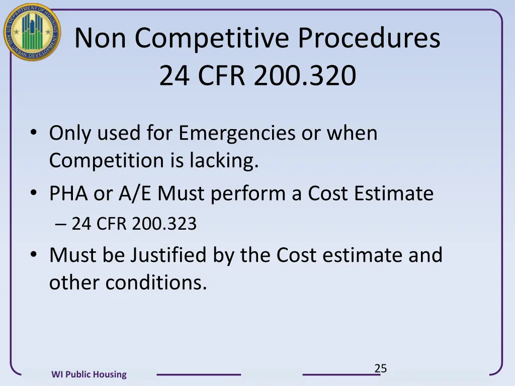 non competitive procedures 24 cfr 200 320