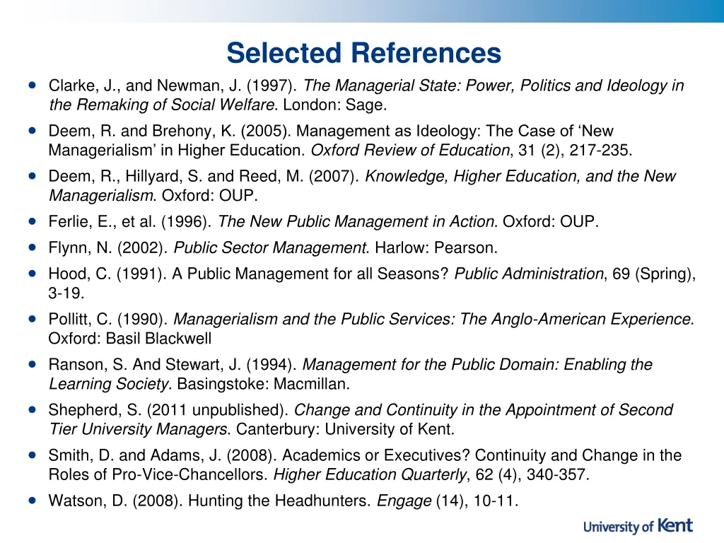 selected references