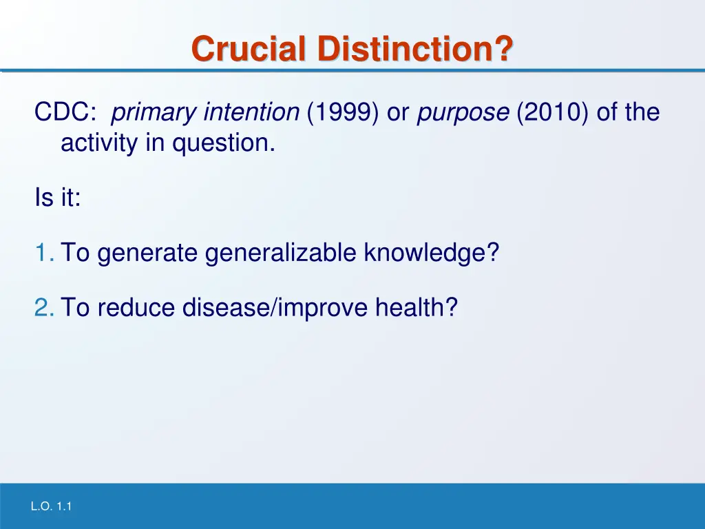 crucial distinction