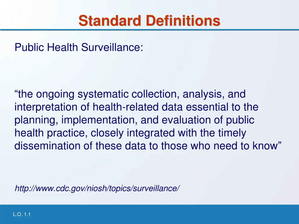standard definitions 1