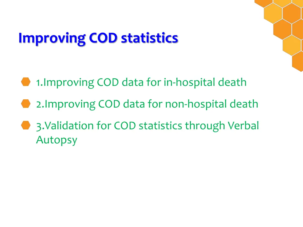 improving cod statistics