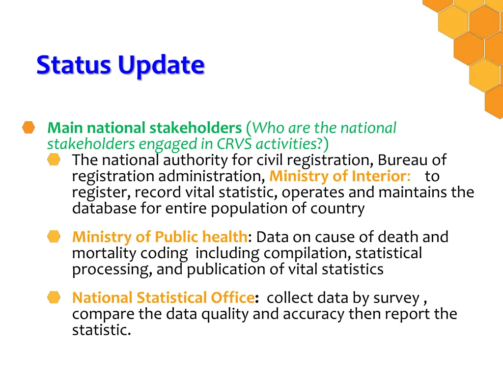 status update