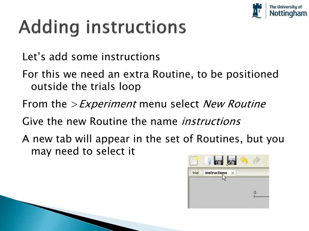let s add some instructions for this we need