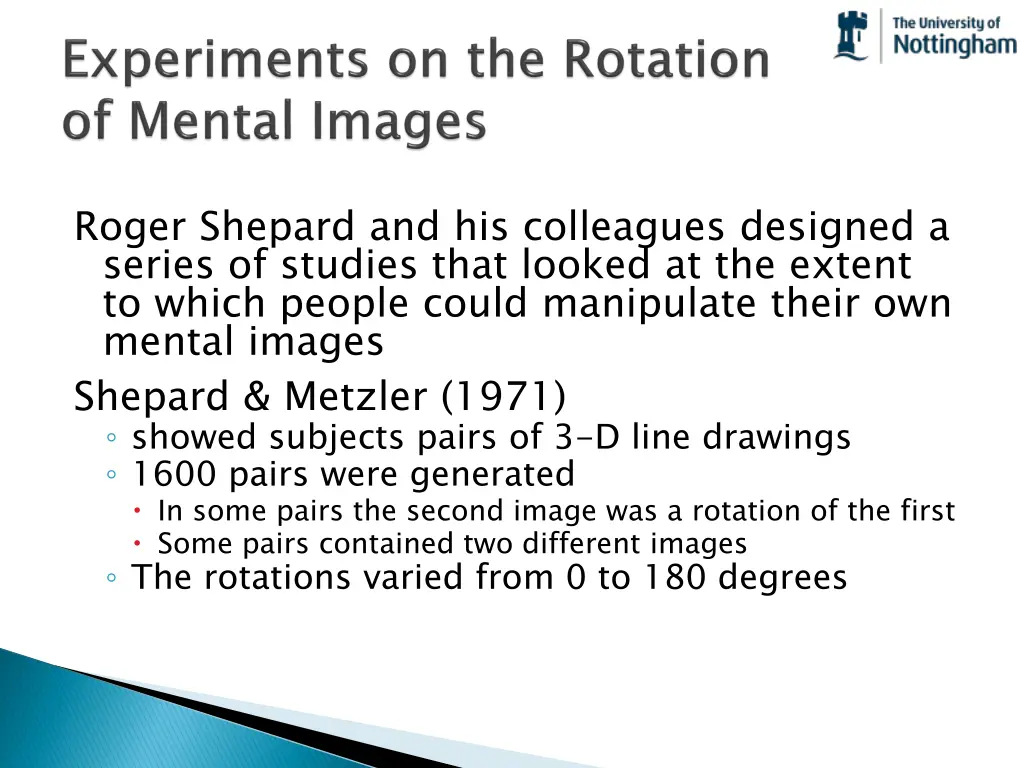roger shepard and his colleagues designed