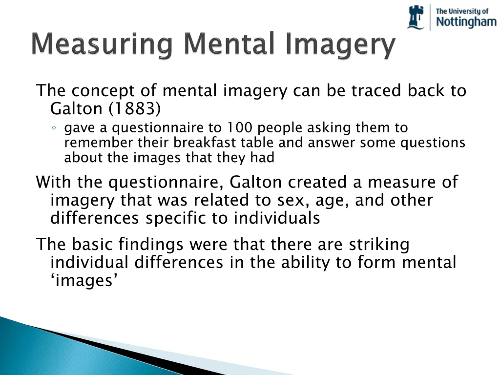 the concept of mental imagery can be traced back