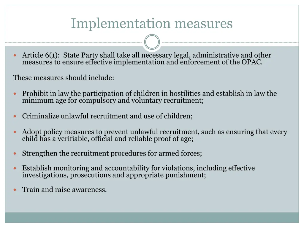 implementation measures