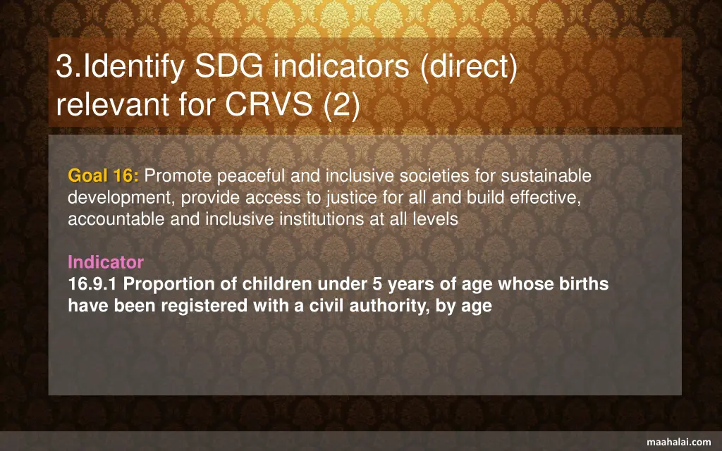 3 identify sdg indicators direct relevant 1