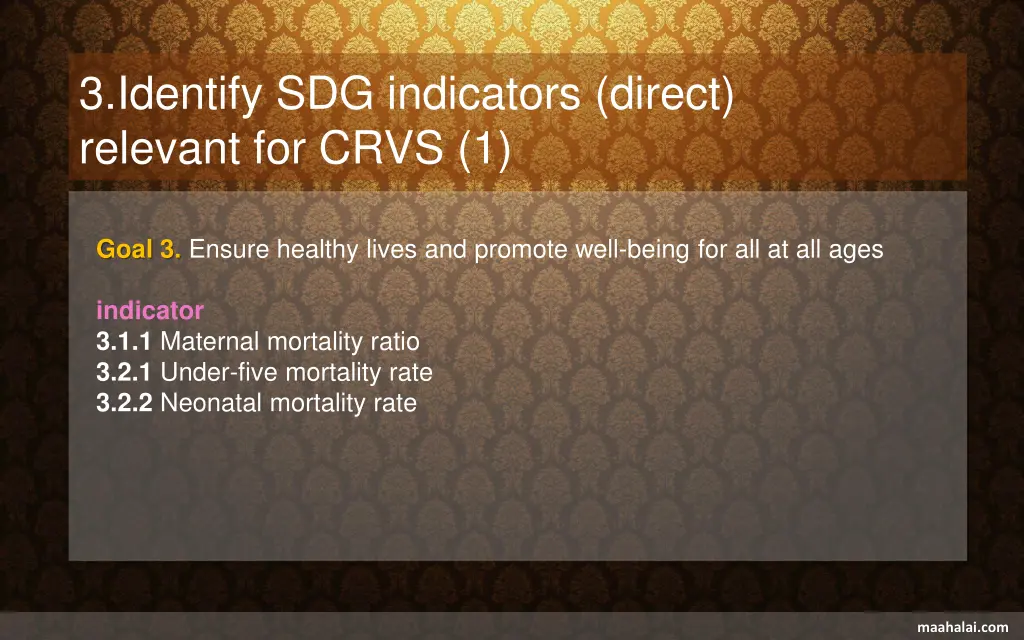 3 identify sdg indicators direct relevant
