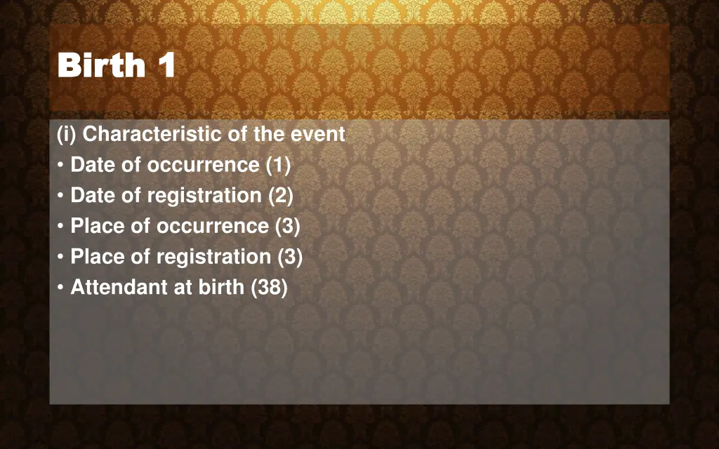 birth 1 birth 1
