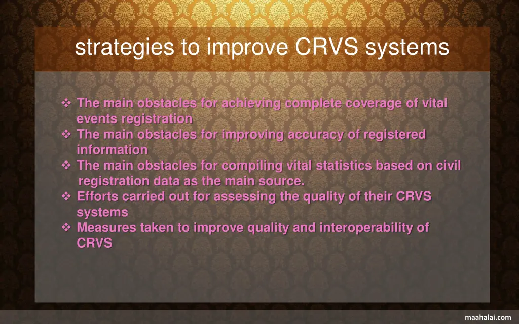strategies to improve crvs systems 1