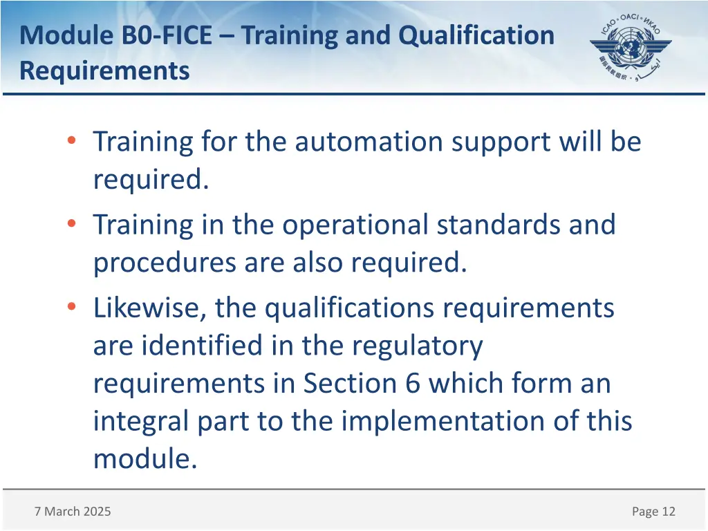 module b0 fice training and qualification
