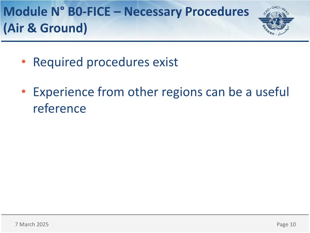 module n b0 fice necessary procedures air ground