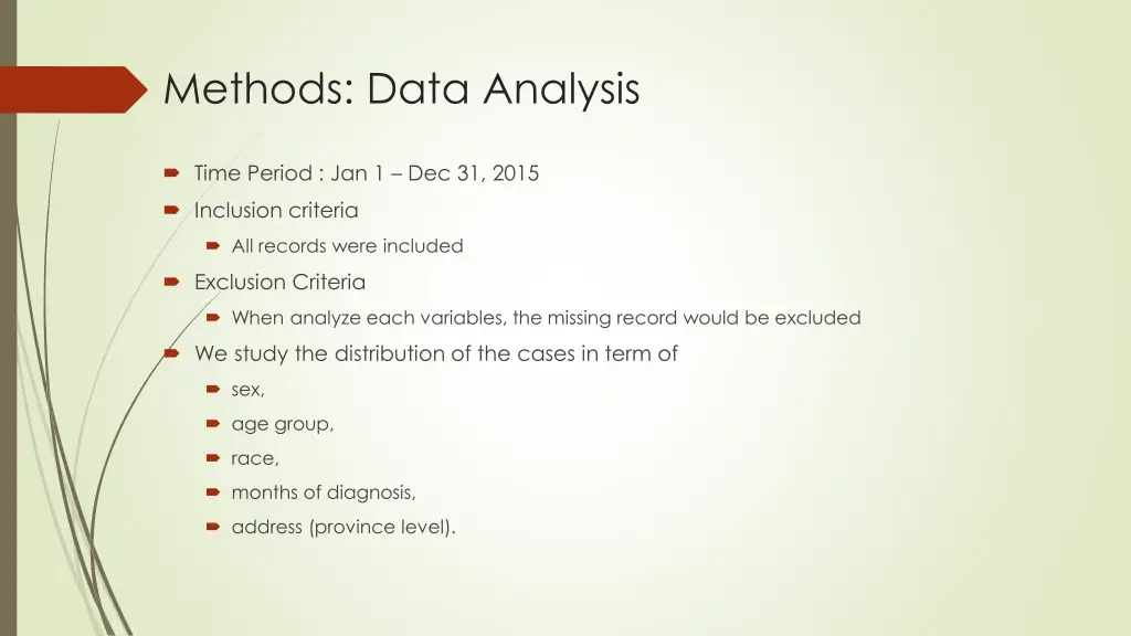 methods data analysis