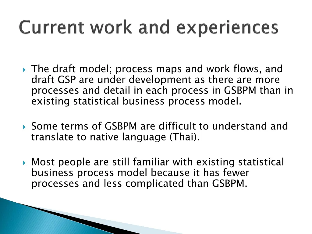 the draft model process maps and work flows