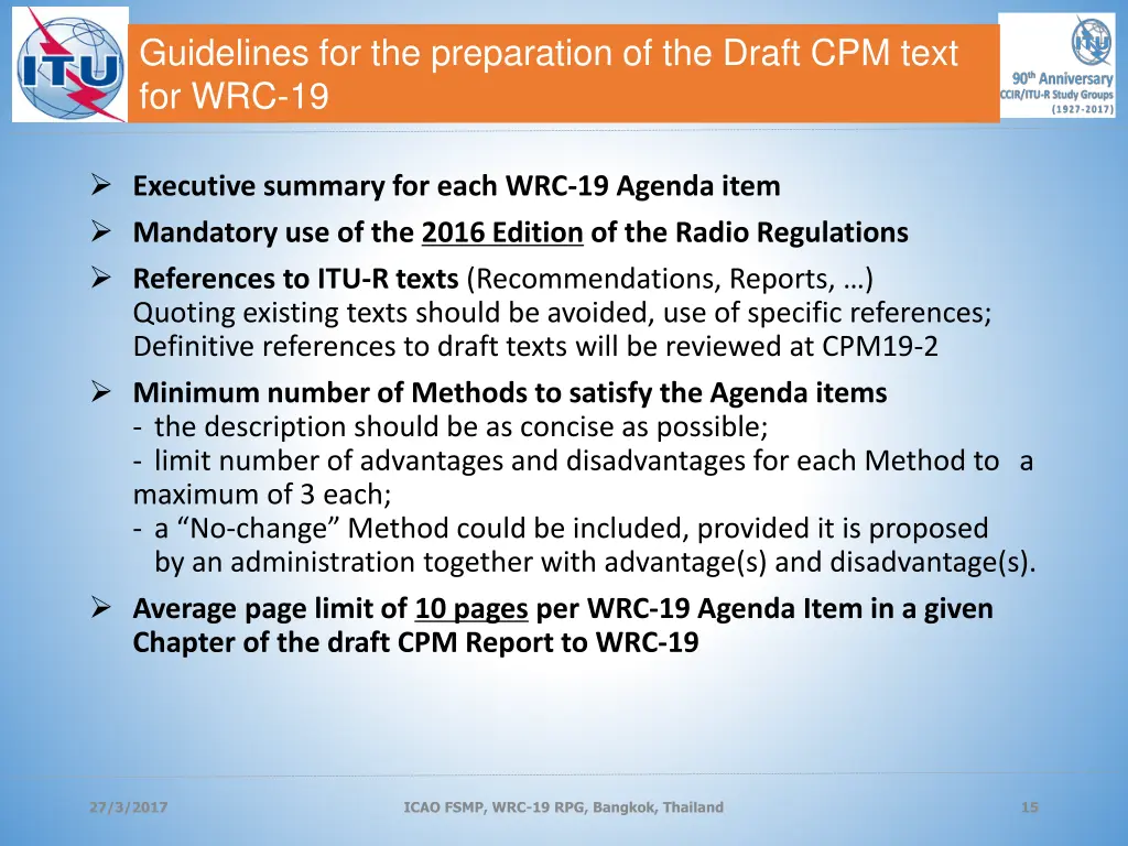 guidelines for the preparation of the draft