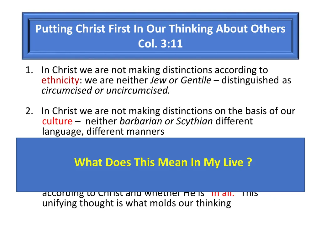 putting christ first in our thinking about others