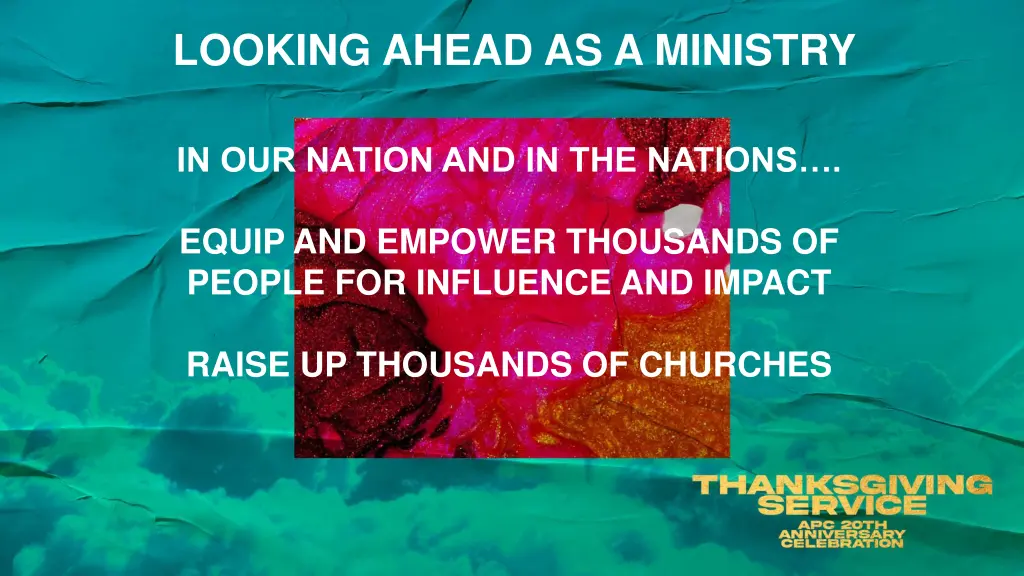 looking ahead as a ministry 5