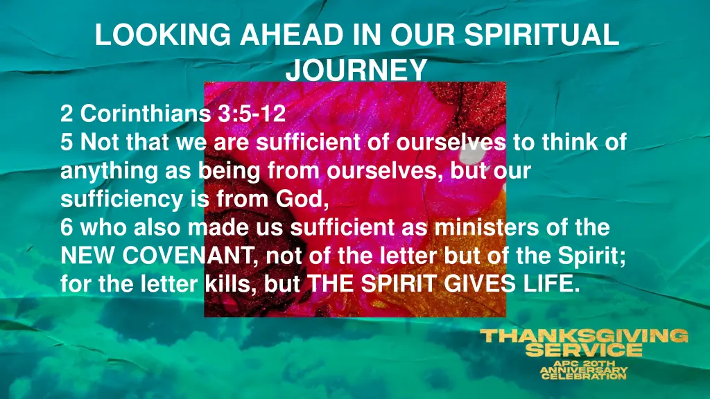 looking ahead in our spiritual journey 1