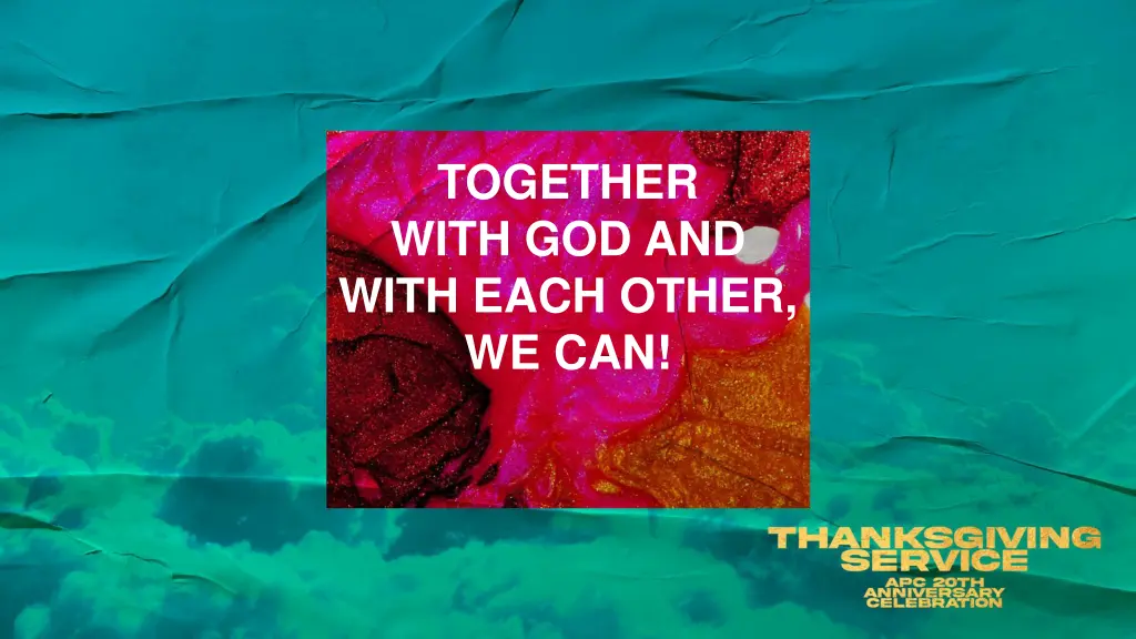together with god and with each other we can