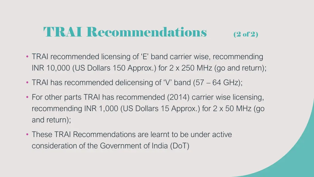 trai recommendations 2 of 2