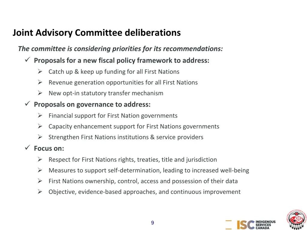 joint advisory committee deliberations