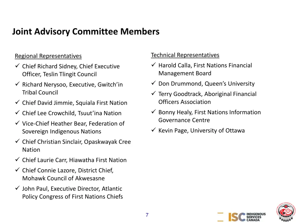 joint advisory committee members