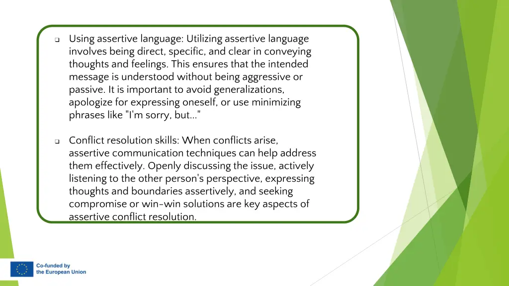 using assertive language utilizing assertive